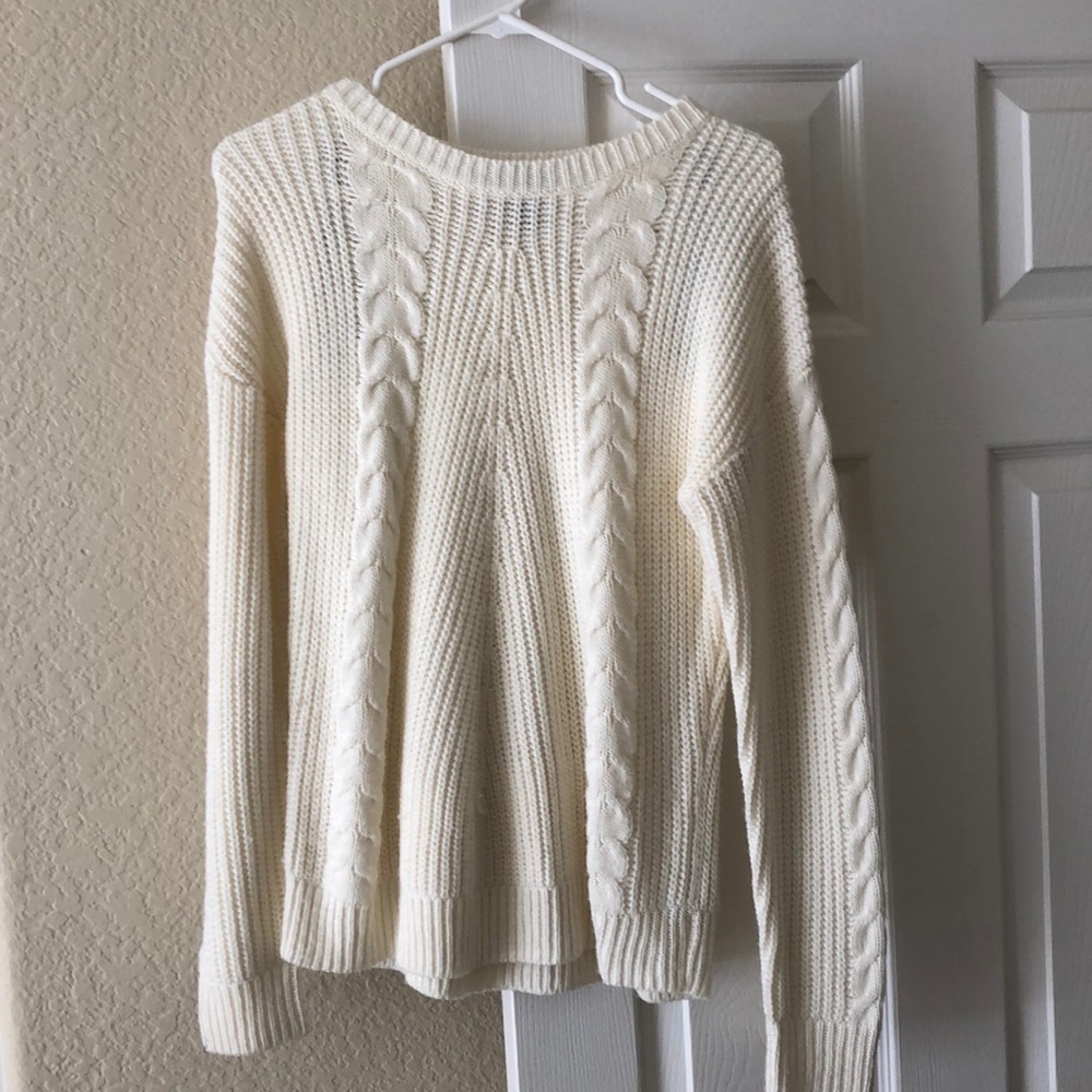 Knitted creme colored sweater